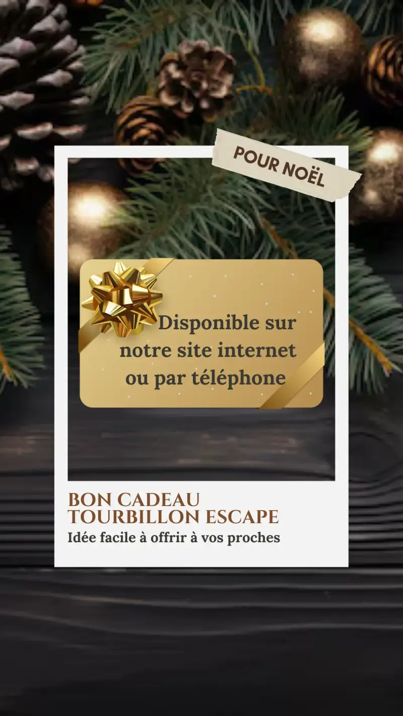 Offrez une aventure inoubliable pour les fêtes avec nos bons cadeaux Tourbillon Escape !